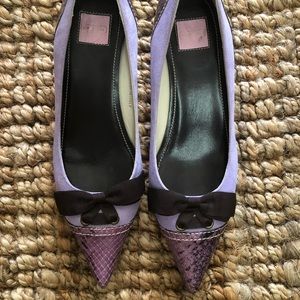 Coach lavender purple kitten heel suede Italy 6.5